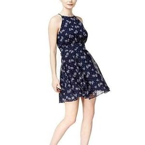 Maison Jules Bicycle Polka Dot Mini Dress Navy Halter Neck Fit & Flare Women S